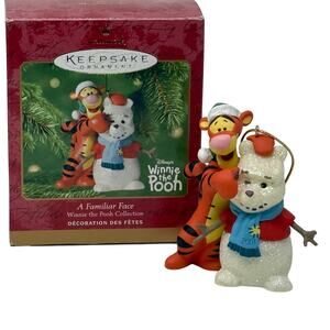 Hallmark 2001 A Familiar Face Winnie the Pooh & Tigger Ornament w/ Box